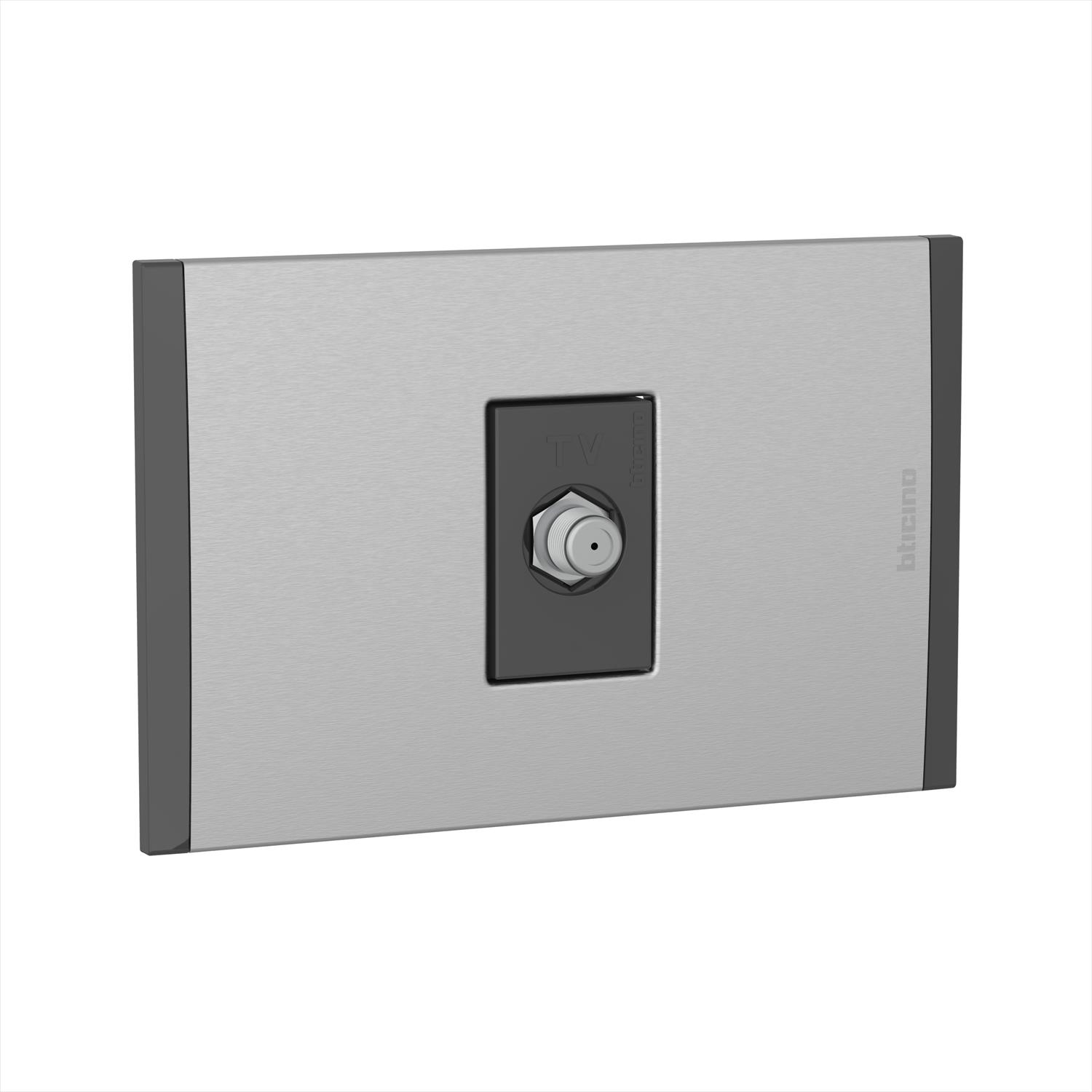 Toma Tv Antracita PL1P Metal Titanio AF2152E1AMT — BTicino — Bticino