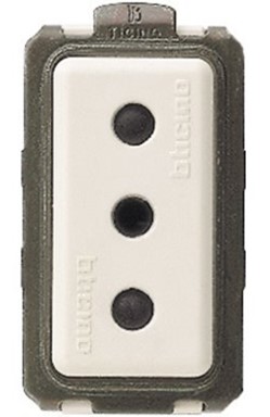 Toma 2P+T 10A 250V Blanco Magic OF5113SC — BTicino — BTicino