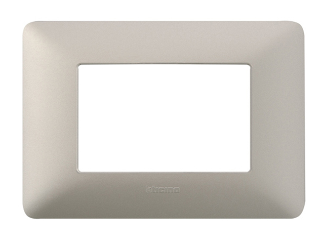 Placa 3 Modulos Aluminio Mate Matix Color Titanio Claro AM503M3TC — BTicino — BTicino