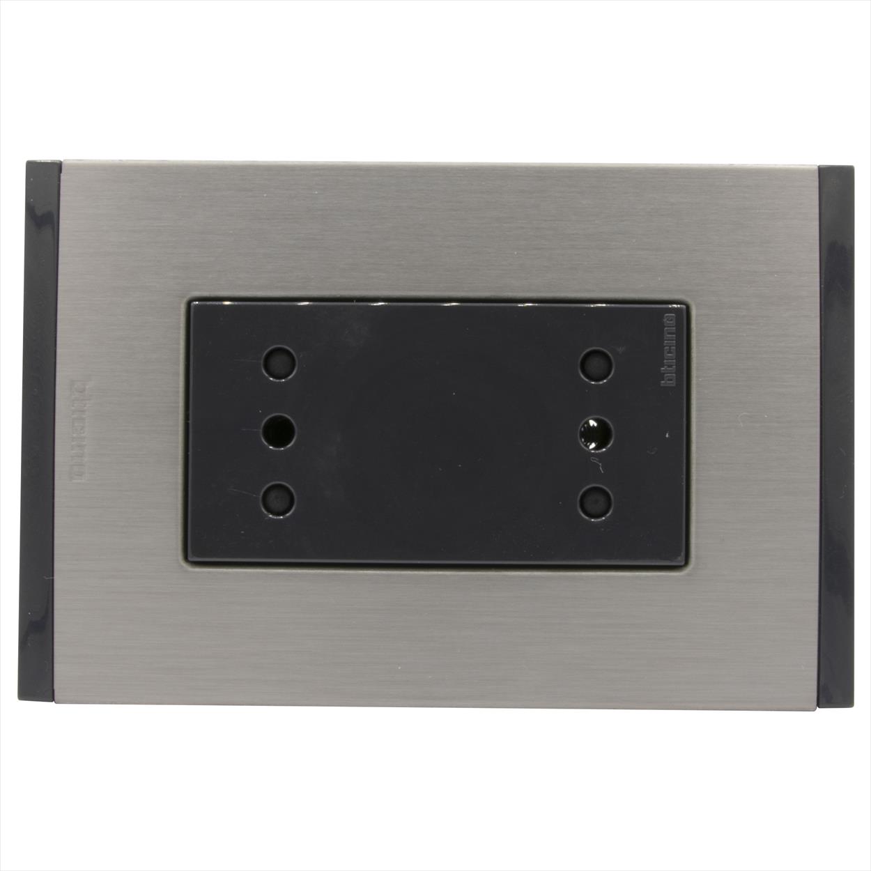Toma Duplex 10A Antracita PL3P Metal Tit AF2113E2AMT — BTicino — BTicino