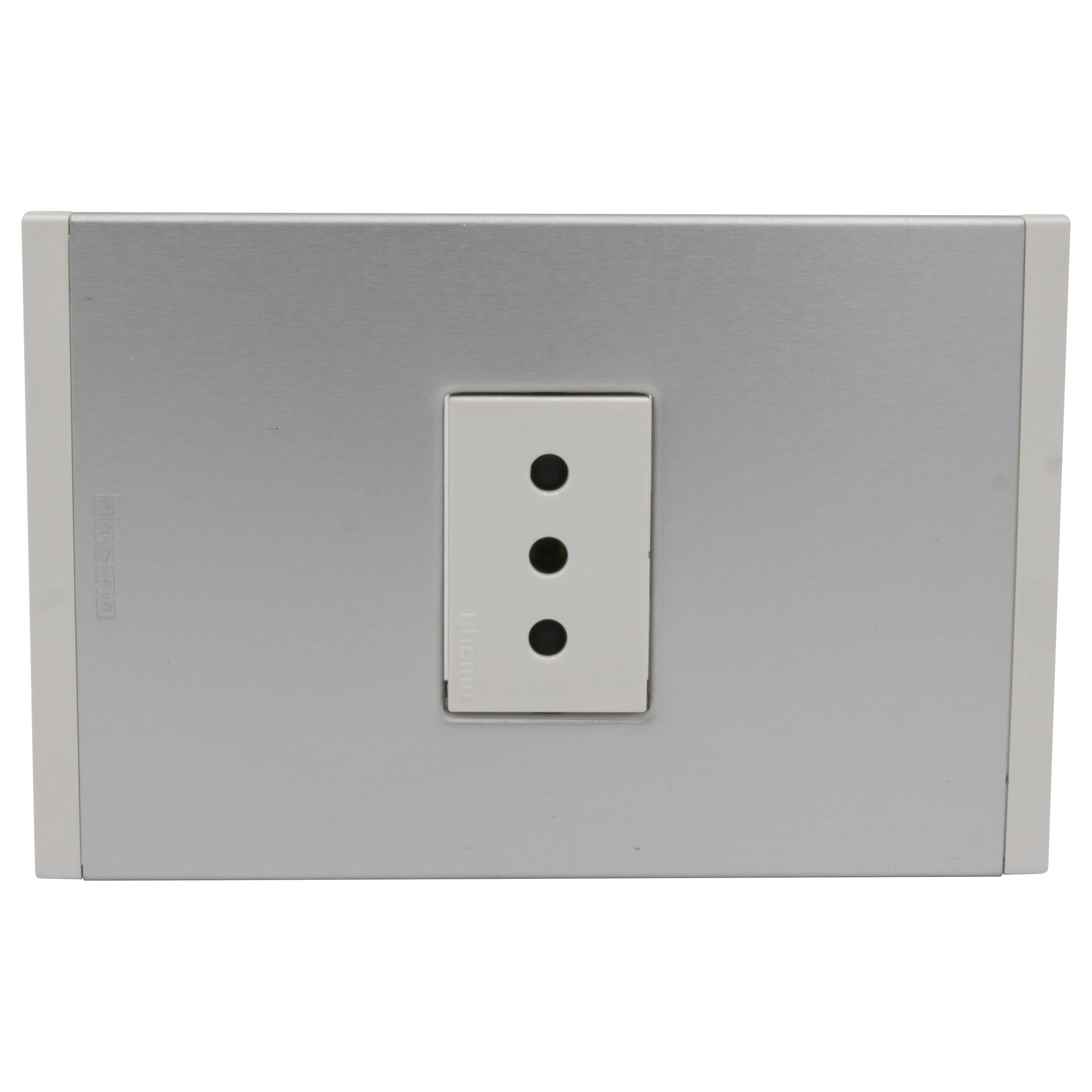 Toma 10A Blanco PL1P Metal Aluminio AF2113E1BMN — BTicino — BTicino