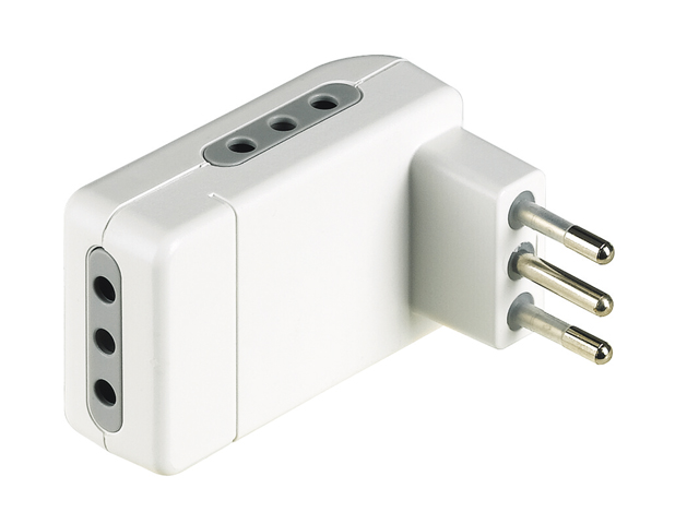Adaptador Triple Salvaspazio 10A Color Blanco S3605D — BTicino — BTicino