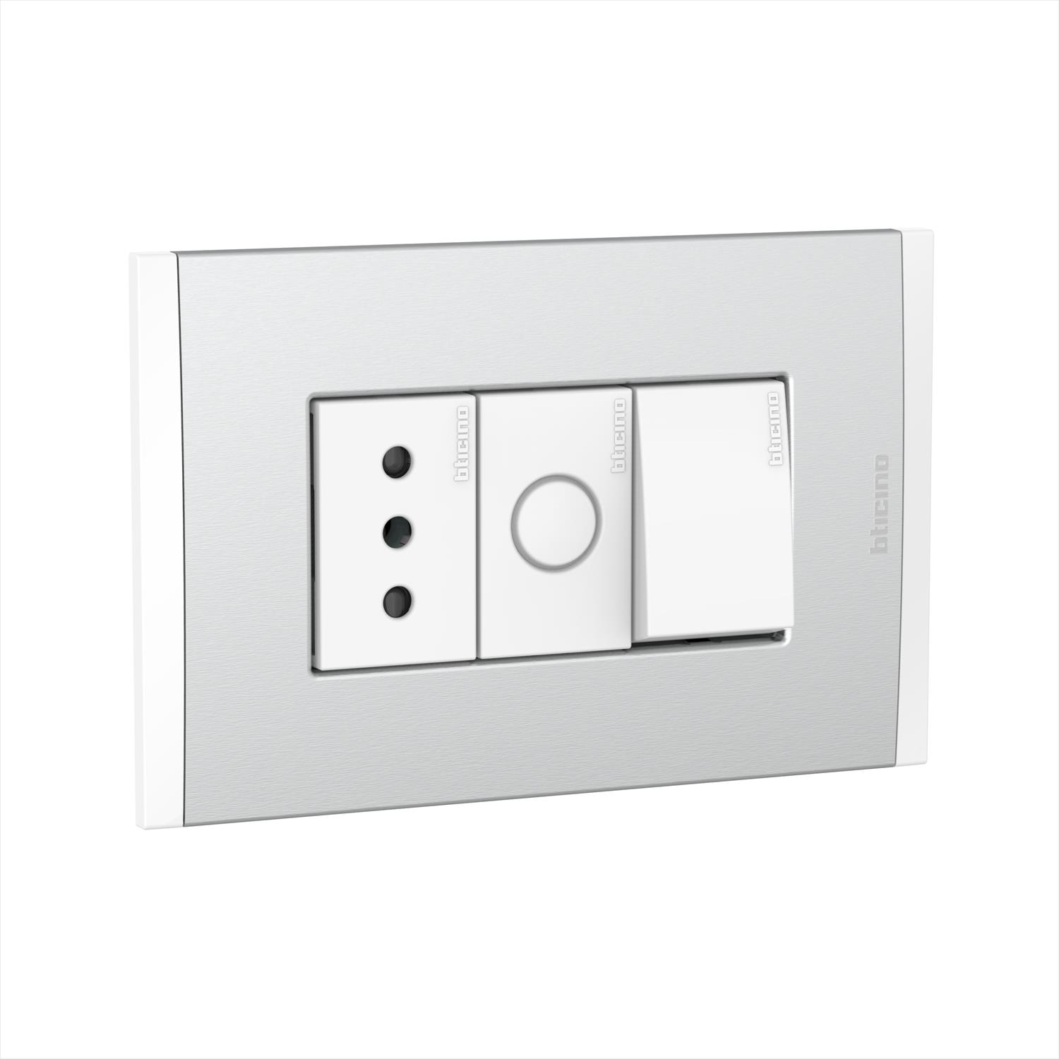 Interruptor 10AX+ Toma 10A + F Polo Blan AF2203EBMN — BTicino — BTicino