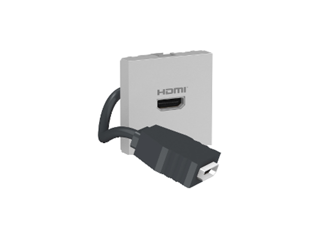 Toma HDMI Orion Pre Cableada 2 Modulos, Aluminio S70647274 — Schneider Electric — Schneider Electric