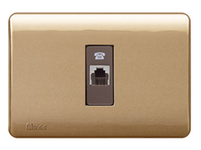 Placa Genesis Armada con Toma Telefonica RJ11, Dorado MWD130347823 — Schneider Electric — Schneider Electric