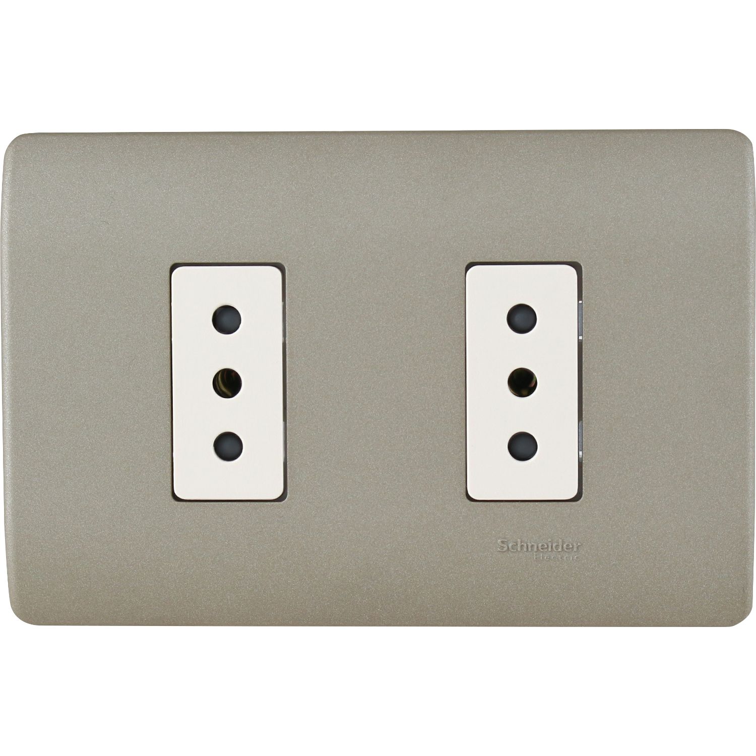 Placa Genesis Armada con Toma Corriente Doble 10A 2P+T, Niquel MWD130347418 — Schneider Electric — Schneider Electric