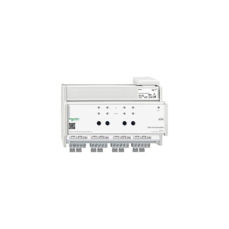 Actuador Knx Dimmer Universal LED 4CH 230V AC 250W Gris Claro MTN6710-0004 — Schneider Electric — Schneider Electric