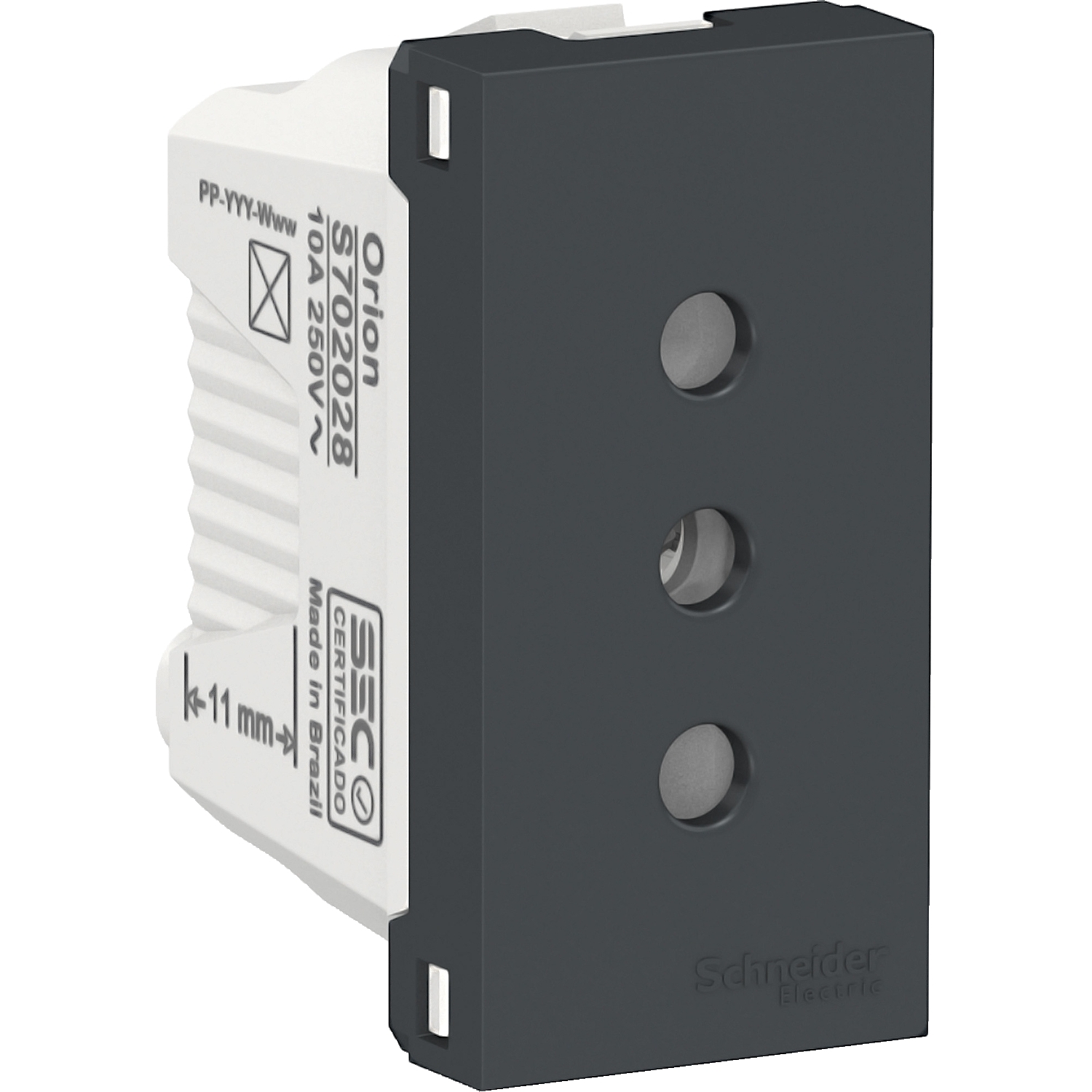 Toma Corriente Orion 10A 250V 2P+T 1 Modulo, Grafito S70202894 — Schneider Electric — Schneider Electric