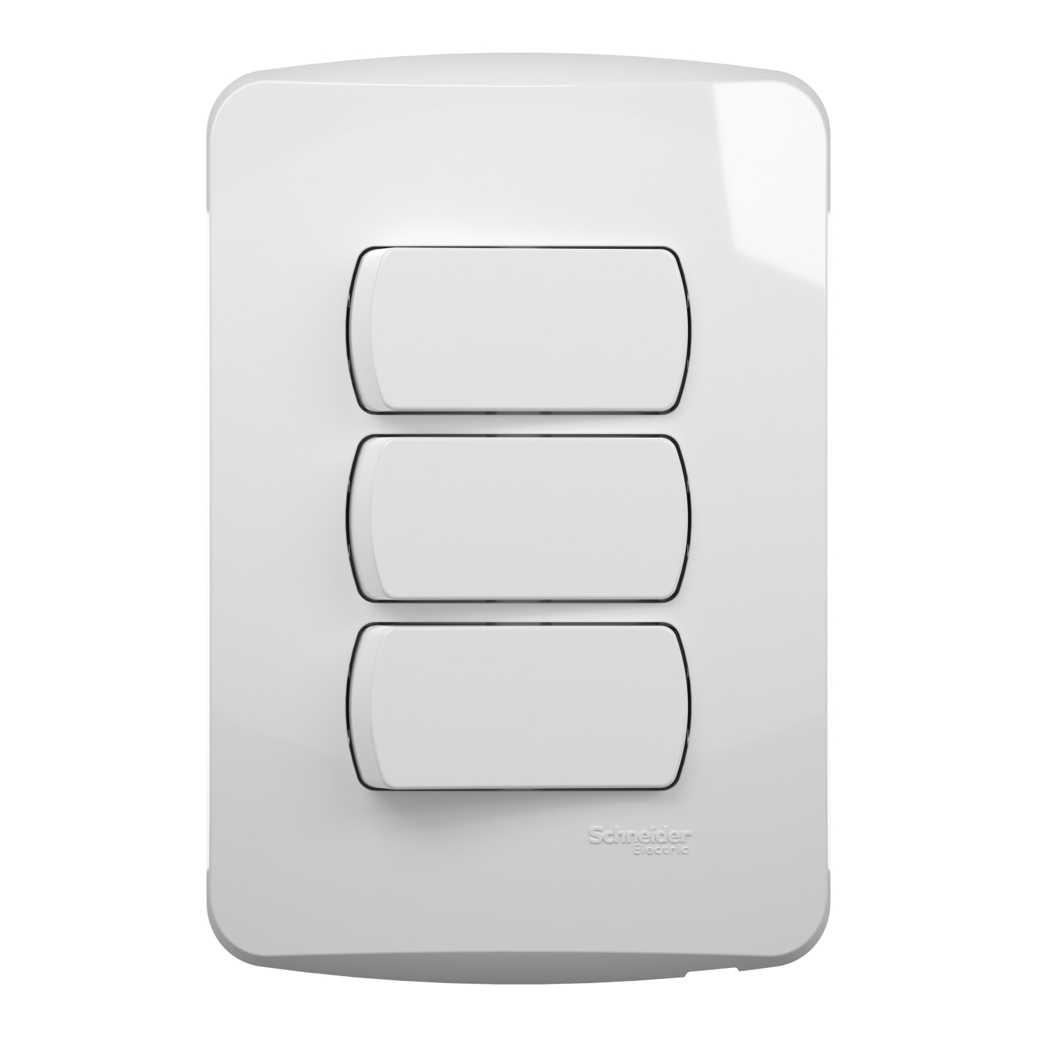 Placa Miluz Armada Interruptor Triple 9/32 16A 20V Blanco S3B62210 — Schneider Electric — Schneider Electric