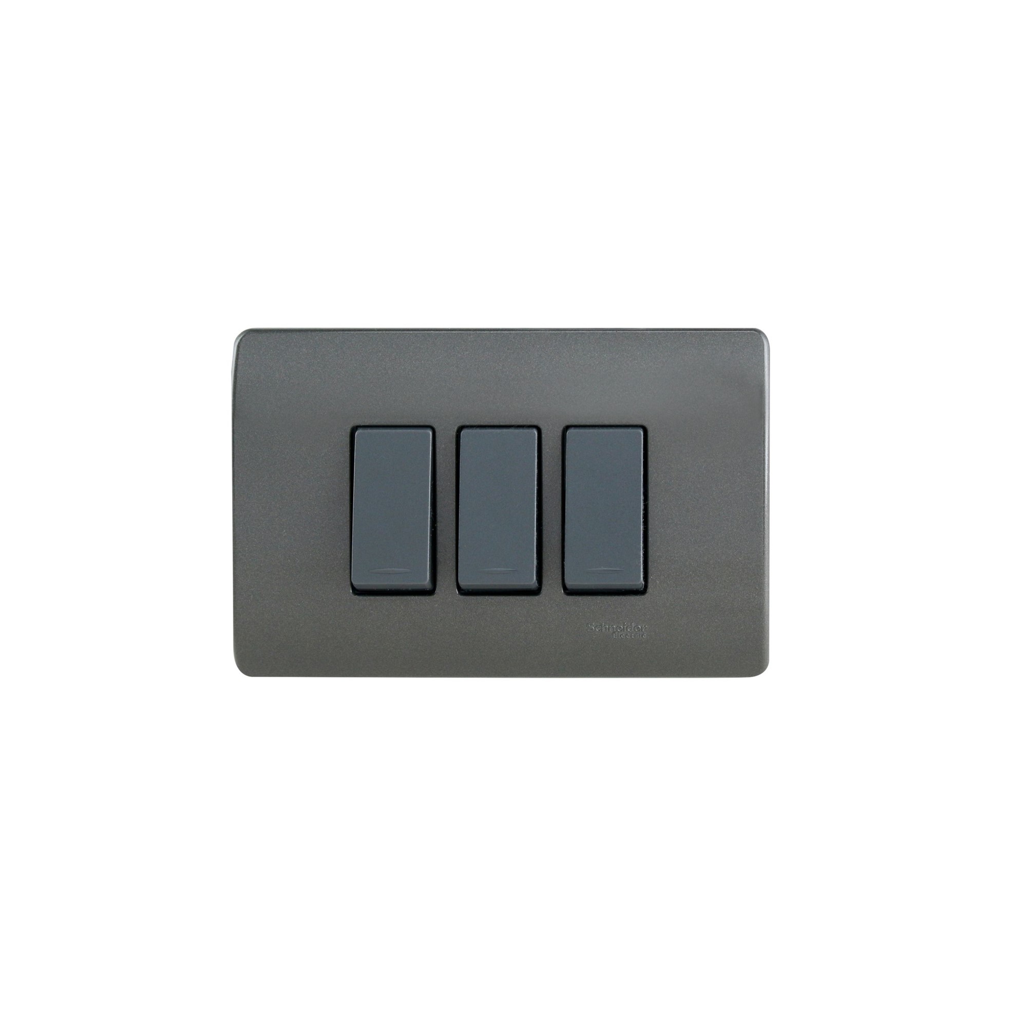 Placa Genesis Armada con Interruptor Triple 9/32 16A 250V - Humo MWD130267603 — Schneider Electric — Schneider Electric