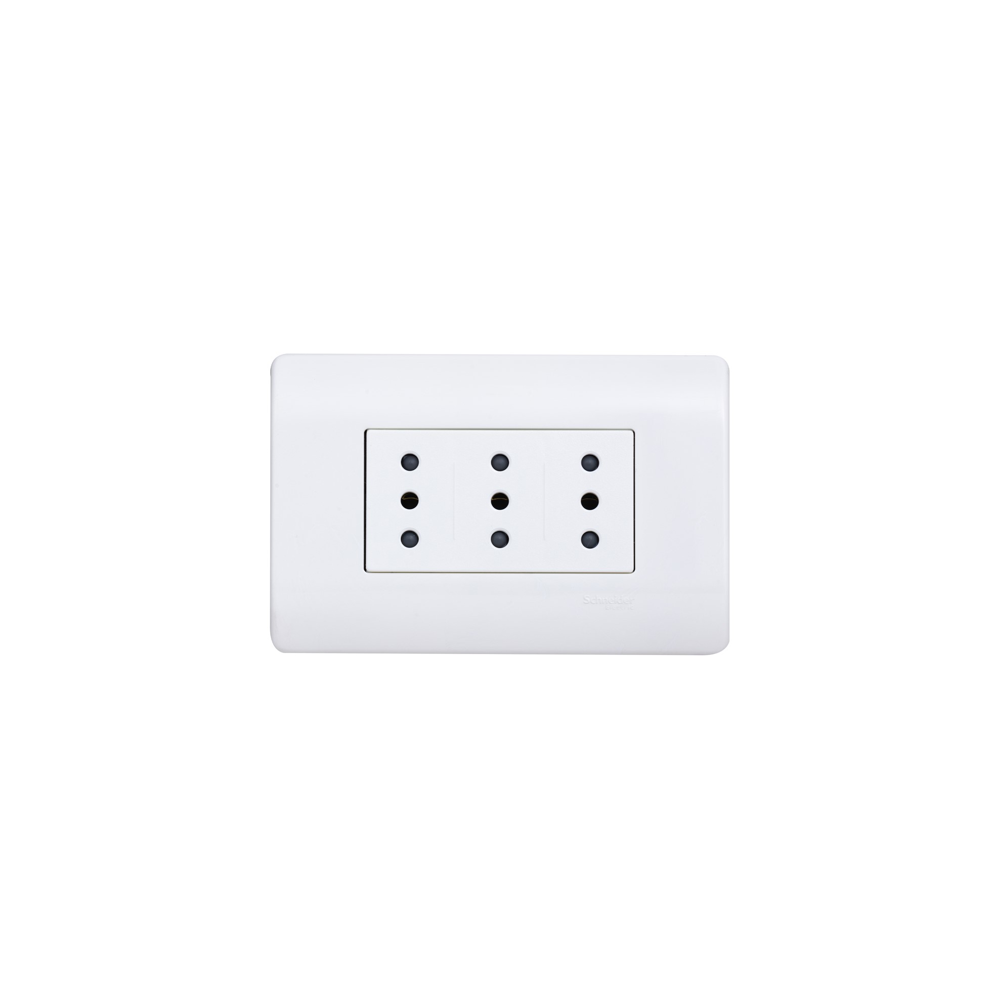 Placa Genesis Armada con Toma Corriente Triplex 10A 2p+T - Blanco MWD130227548 — Schneider Electric — Schneider Electric