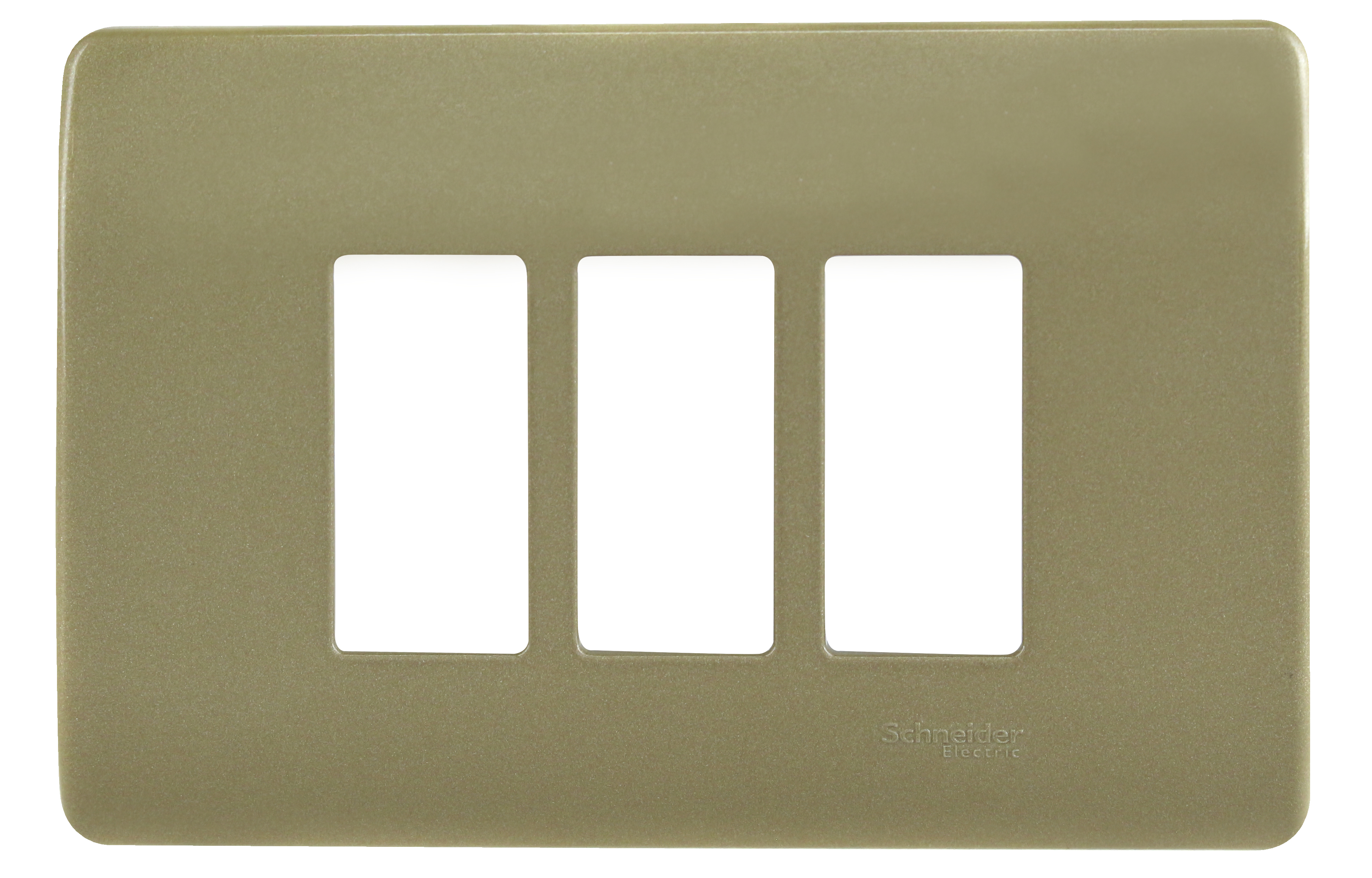 Placa Genesis 3 Modulos con Soporte, Dorado MWD130407443 — Schneider Electric — Schneider Electric
