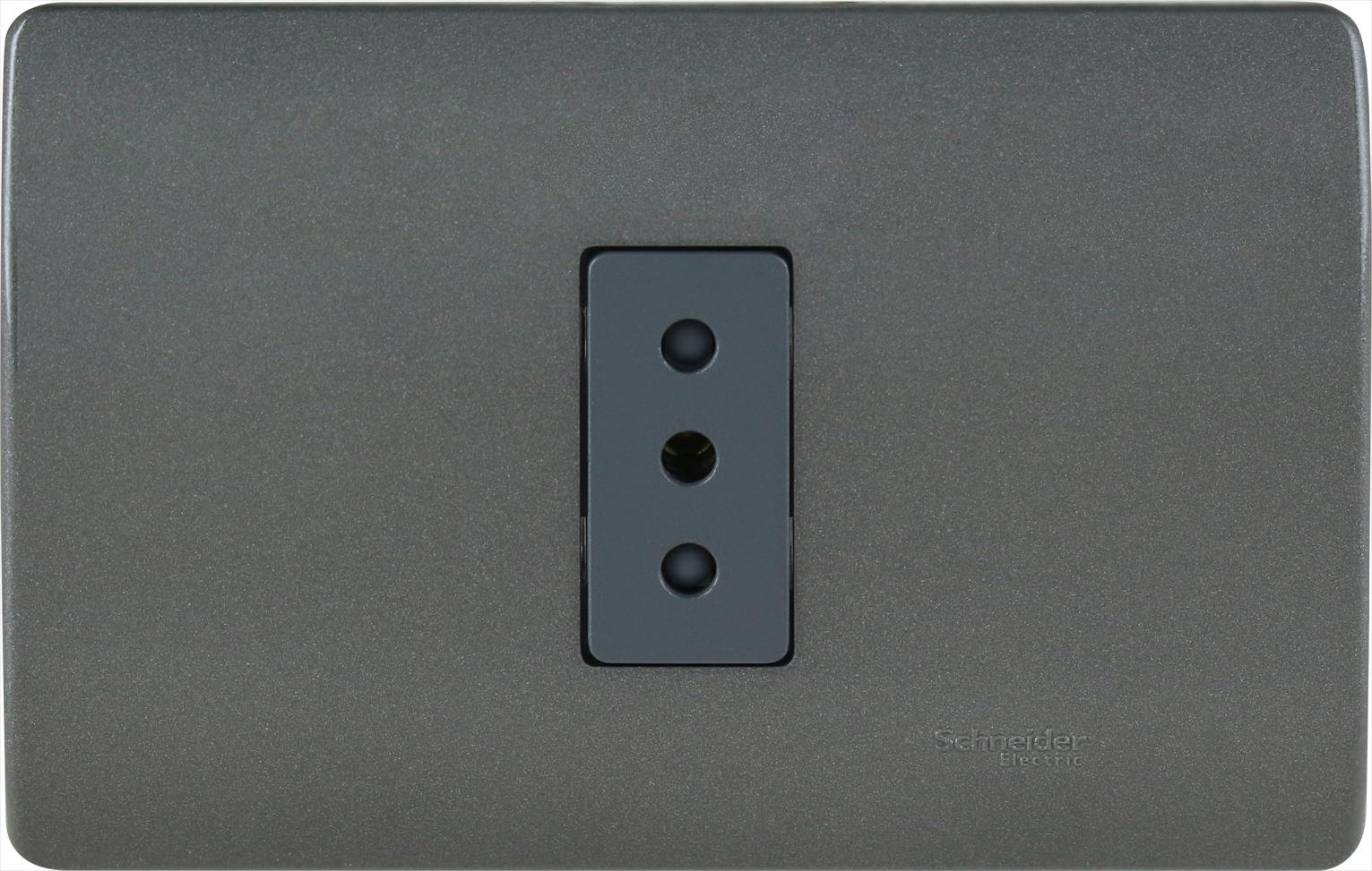 Placa Genesis Armada con Toma Corriente Simple 10A 2P+T, Humo MWD130347616 — Schneider Electric — Schneider Electric
