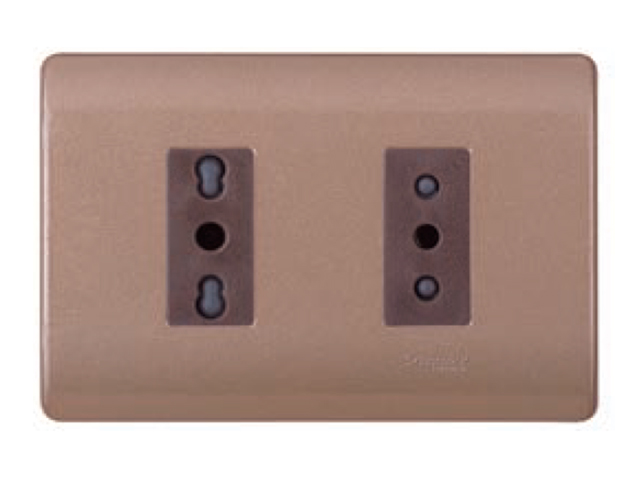Placa Genesis Armada con Toma Corriente 10/16A + Toma 10A - Dorado MWD130347845 — Schneider Electric — Schneider Electric