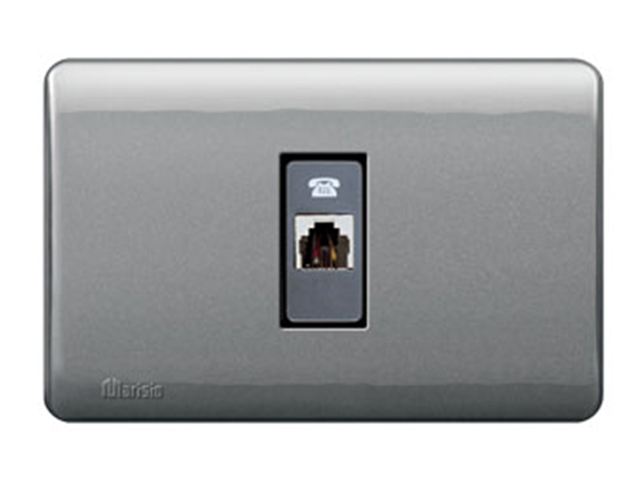 Placa Genesis Armada con Toma Telefonica RJ11, Humo MWD130347620 — Schneider Electric — Schneider Electric