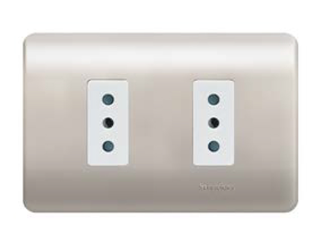 Placa Genesis Armada con Toma Corriente Doble 10A 2p+T - Millan MWD60382 — Schneider Electric — Schneider Electric