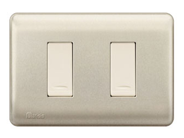 Placa Genesis Armada con Interruptor Doble 9/15 16A 250V - Niquel MWD130267402 — Schneider Electric — Schneider Electric