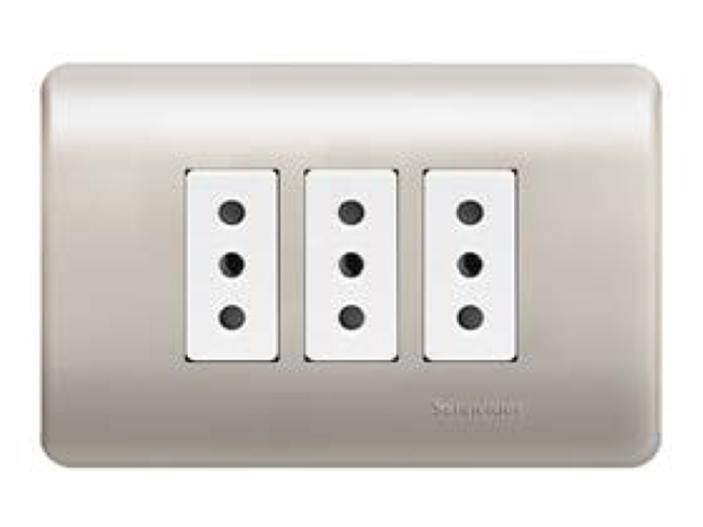 Placa Genesis Armada con Toma Corriente Triple 10A 2p+T - Millan MWD60492 — Schneider Electric — Schneider Electric