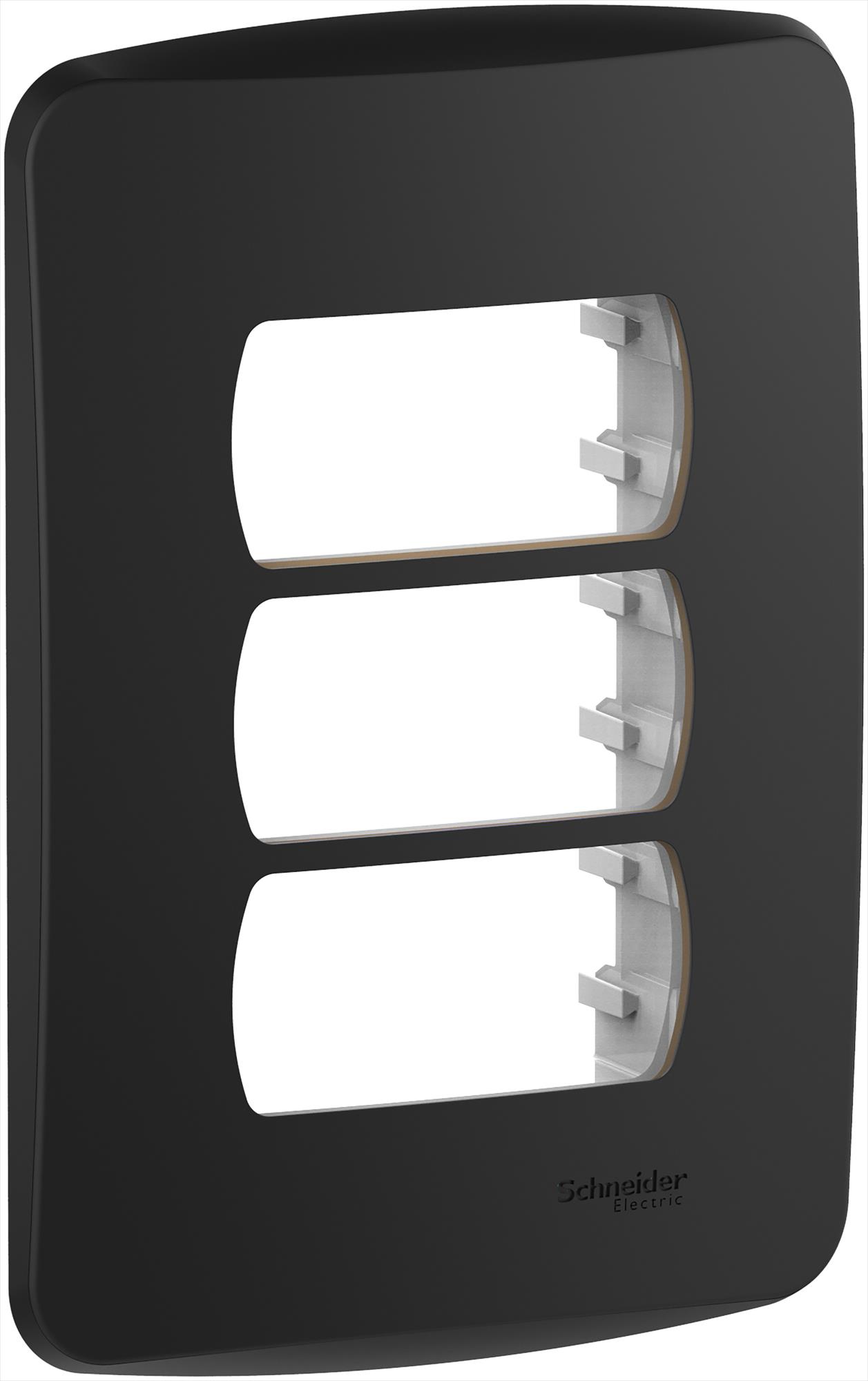 Placa 3 Puestos con Soporte Metal Dorado S3B77139 — Schneider Electric — Schneider Electric
