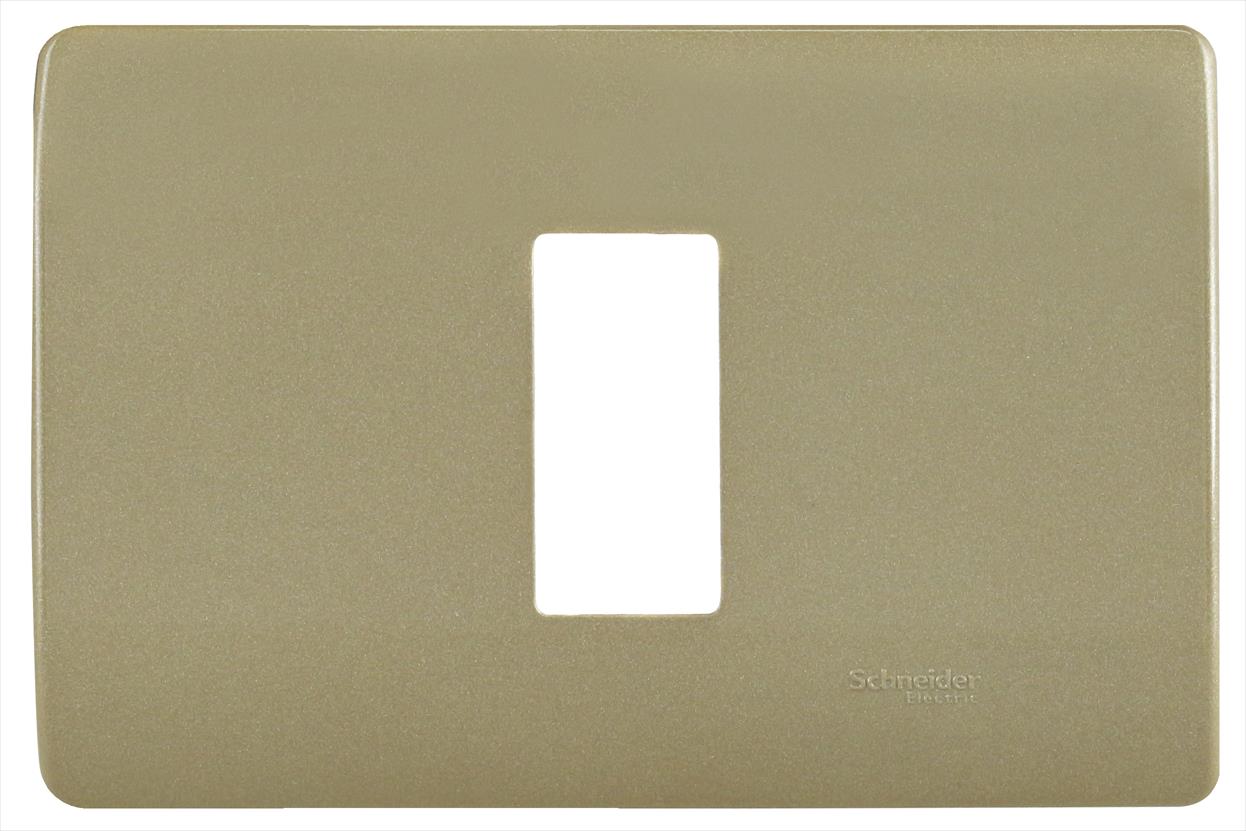 Placa Genesis 1 Modulo con Soporte, Dorado MWD130407441 — Schneider Electric — Schneider Electric
