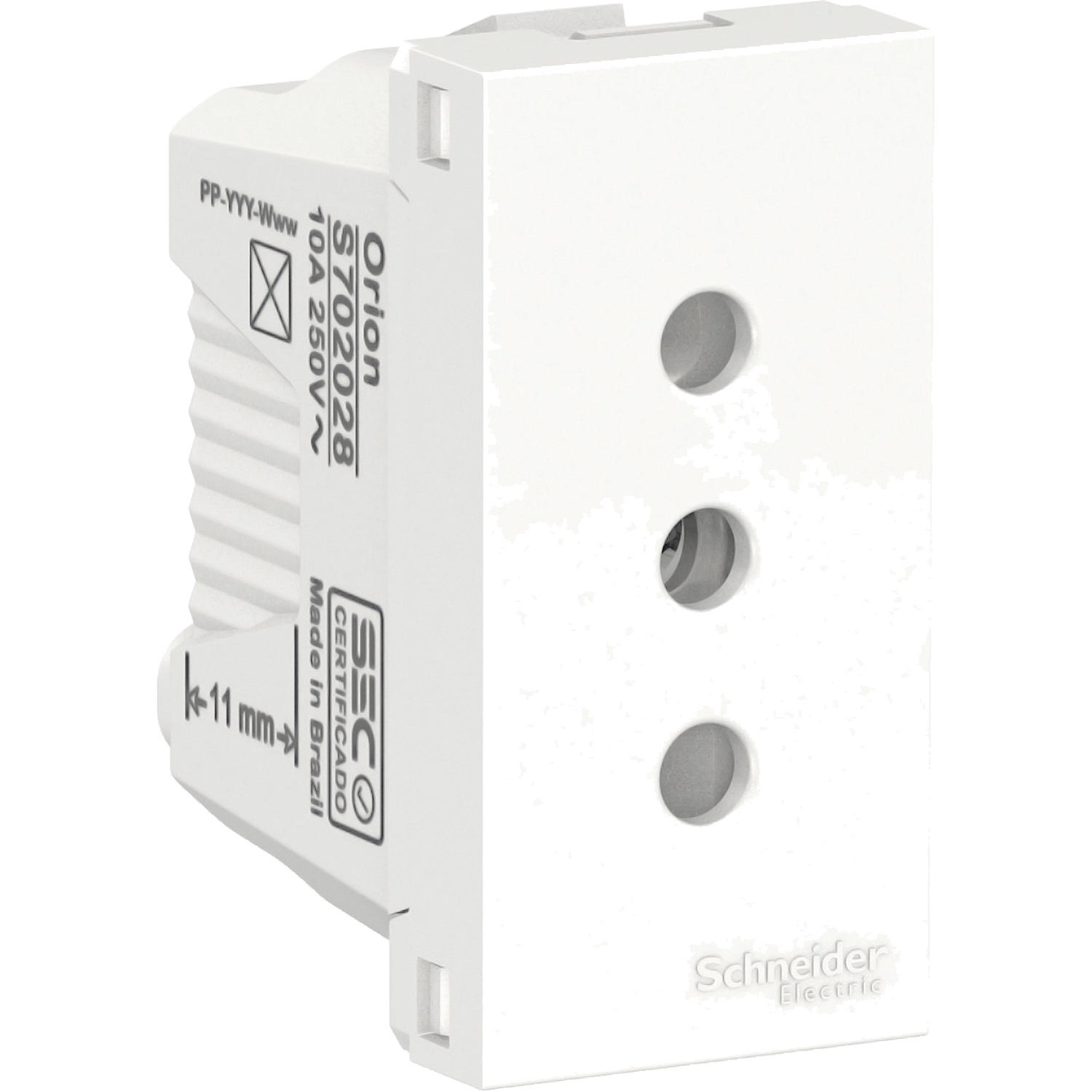 Toma Corriente Orion 10A 250V 2P+T 1 Modulo, Blanco S70202804 — Schneider Electric — Schneider Electric