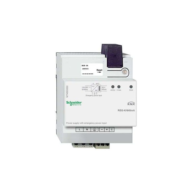 Fuente de Alimentacion Knx de 640mA con Conexion a Suministro de Emergencia MTN683890 — Schneider Electric — Schneider Electric
