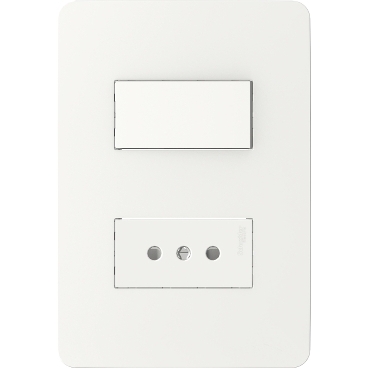 Placa Armada con Toma Corriente + Interruptor 9/12 Orion, Blanco S71320804 — Schneider Electric — Schneider Electric