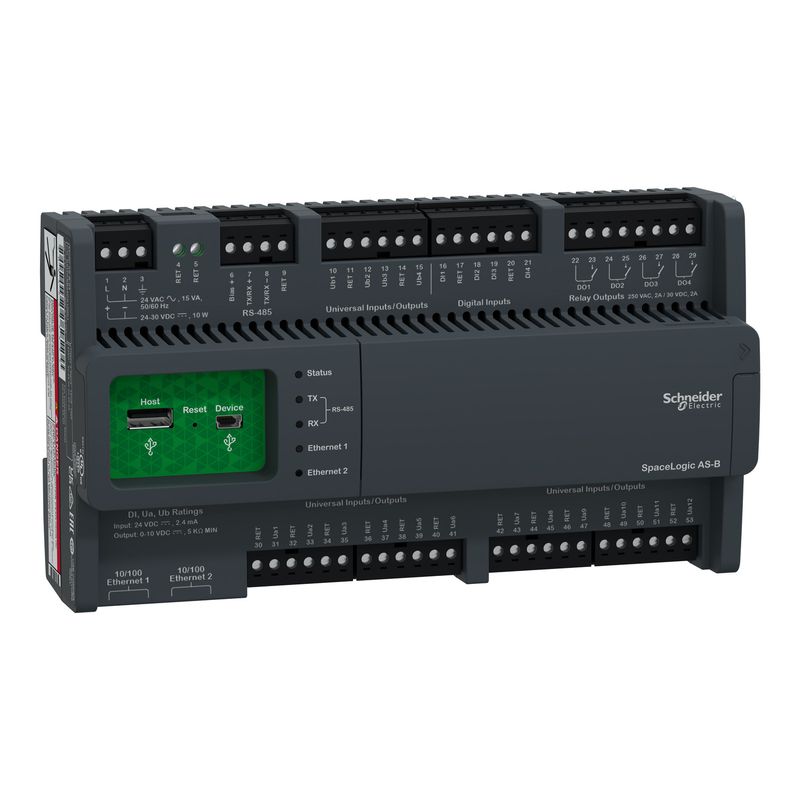Servidor de Automatizacion Spacelogic, AS-B-24, 24 Puntos de E/s, Bacnet, Ms/tp, Modbus, Escalable SXWASB24PX10001 — Schneider Electric — Schneider Electric