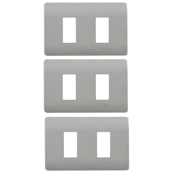 Pack X3 Tapa Gen/nueva Niquel 2P Con Sop 7 745263 — Schneider Electric — Schneider Electric