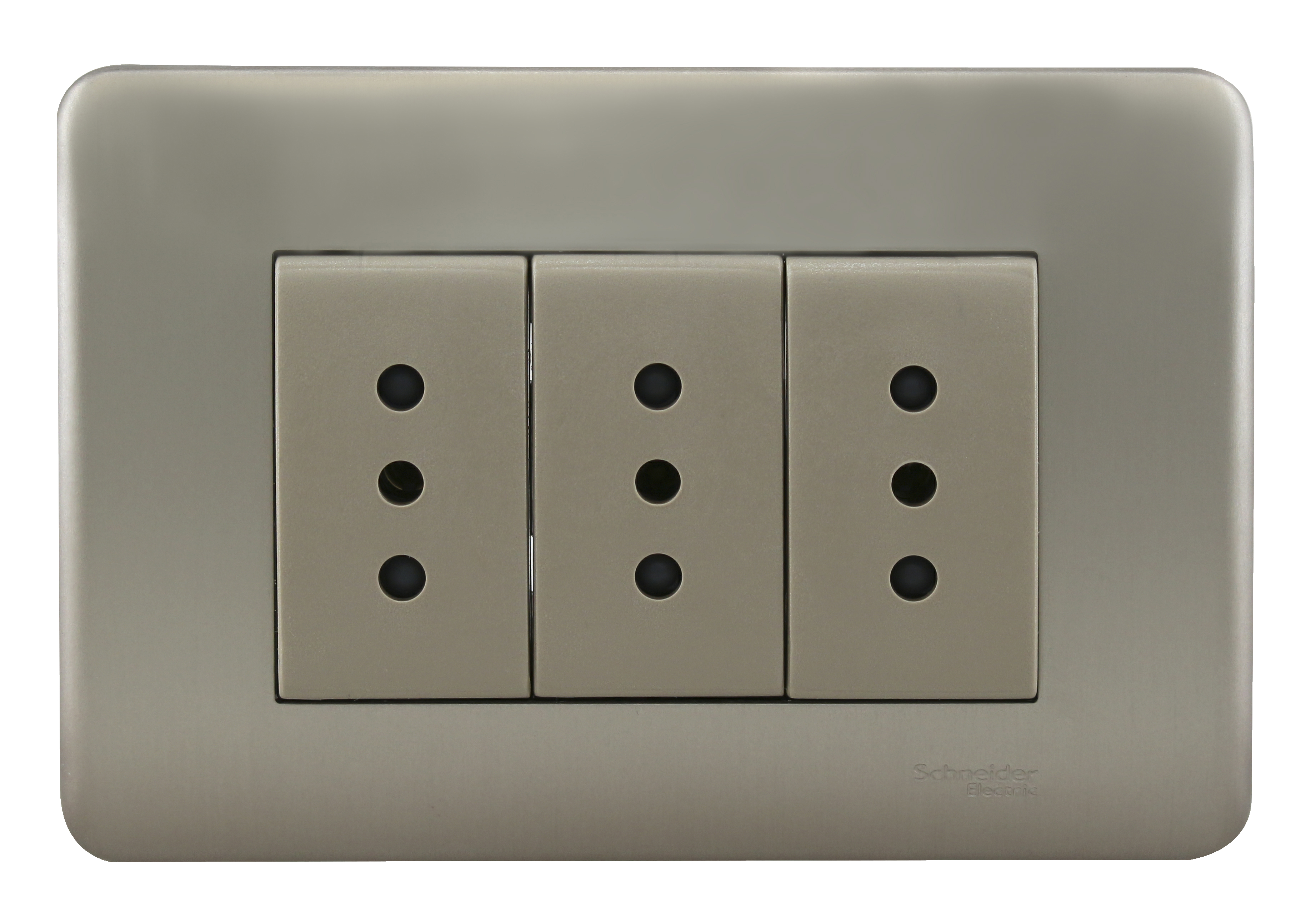 Hembra Embutida Triple 10A Champange Schneider MWD082627062 — Schneider Electric — Schneider Electric