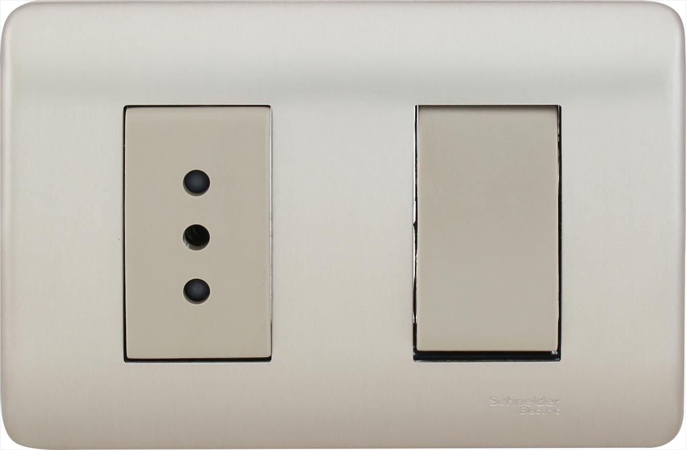 Interruptor Emb. 9/12+Ench 10A Champange Schneider MWD082607057 — Schneider Electric — Schneider Electric