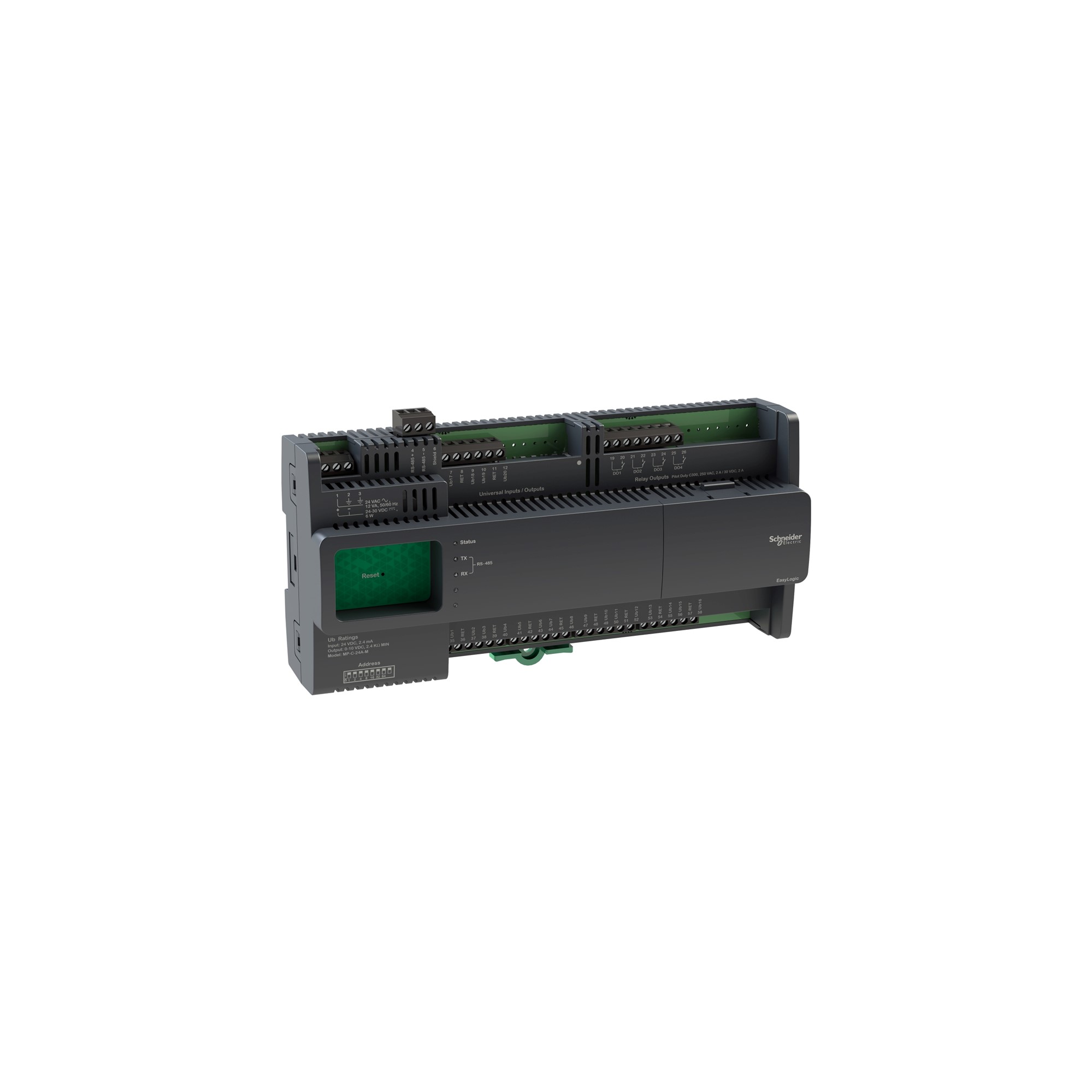 Controlador, Easylogic, Mp-c, Bacnet Ms/tp, 20 Entradas/salidas Universales, 4 Salidas de Relé SXWMPC24AM10001  Schneider Electric — Schneider Electric