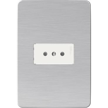 Placa Armada con Toma Corriente Simple Orion, Aluminio Cosmico S713028634 — Schneider Electric — Schneider Electric