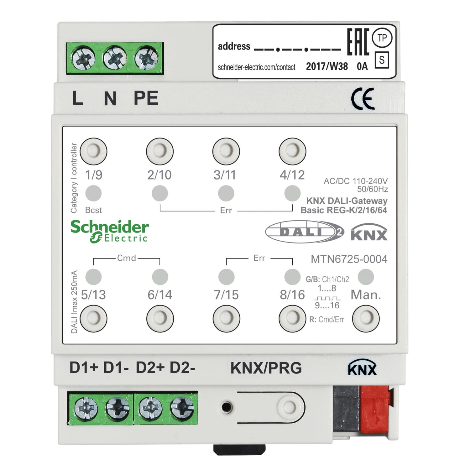 Knx Dali-gateway Basic REG-K/2/16/64 MTN6725-0004 — Schneider Electric — Schneider Electric