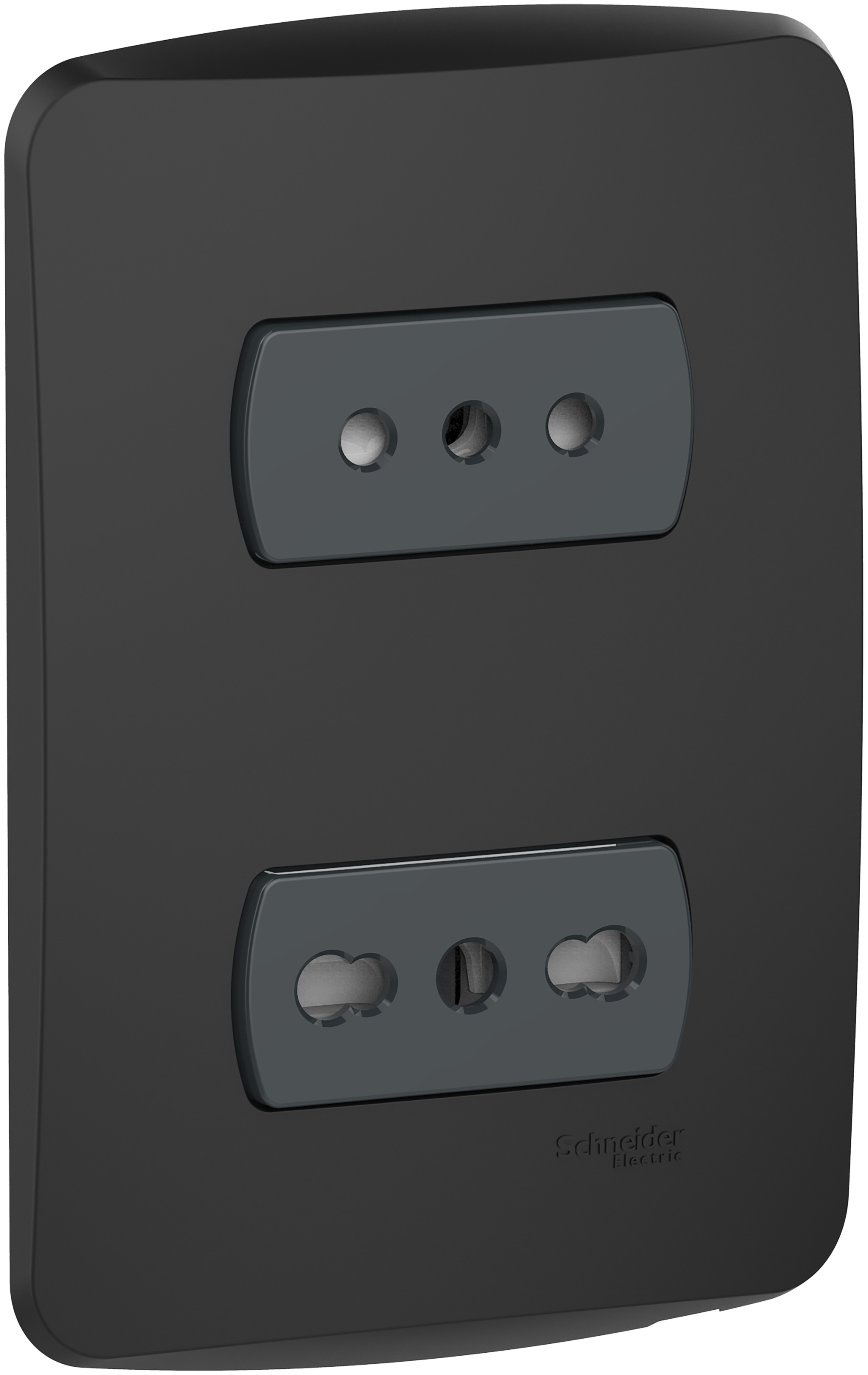 Placa Miluz Armada con Enchufe 10/16A + Toma 10A Grafito S3B60496 — Schneider Electric — Schneider Electric