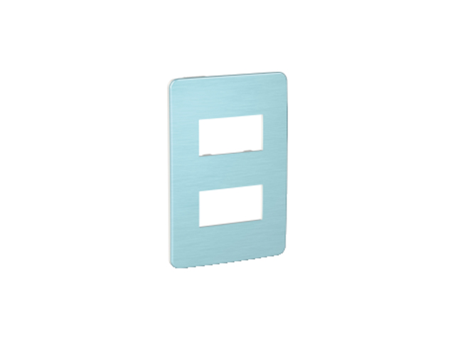 Placa Orion 2 Modulos, Blanco/orbital Blue S733121615 — Schneider Electric — Schneider Electric