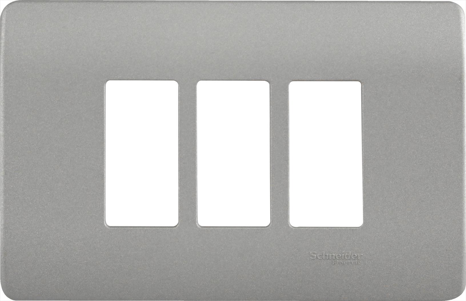 Placa Genesis 3 Modulos con Soporte, Niquel MWD130407453 — Schneider Electric — Schneider Electric