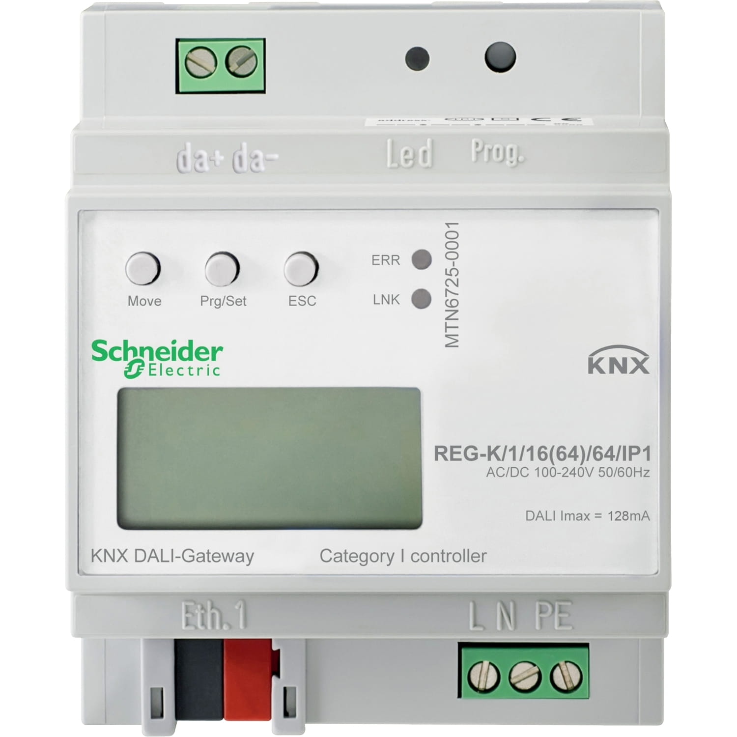 Gateway Knx -Dali 1CH/16GRUPOS 64 Balastos 240V AC/DC MTN6725-0001 — Schneider Electric — Schneider Electric