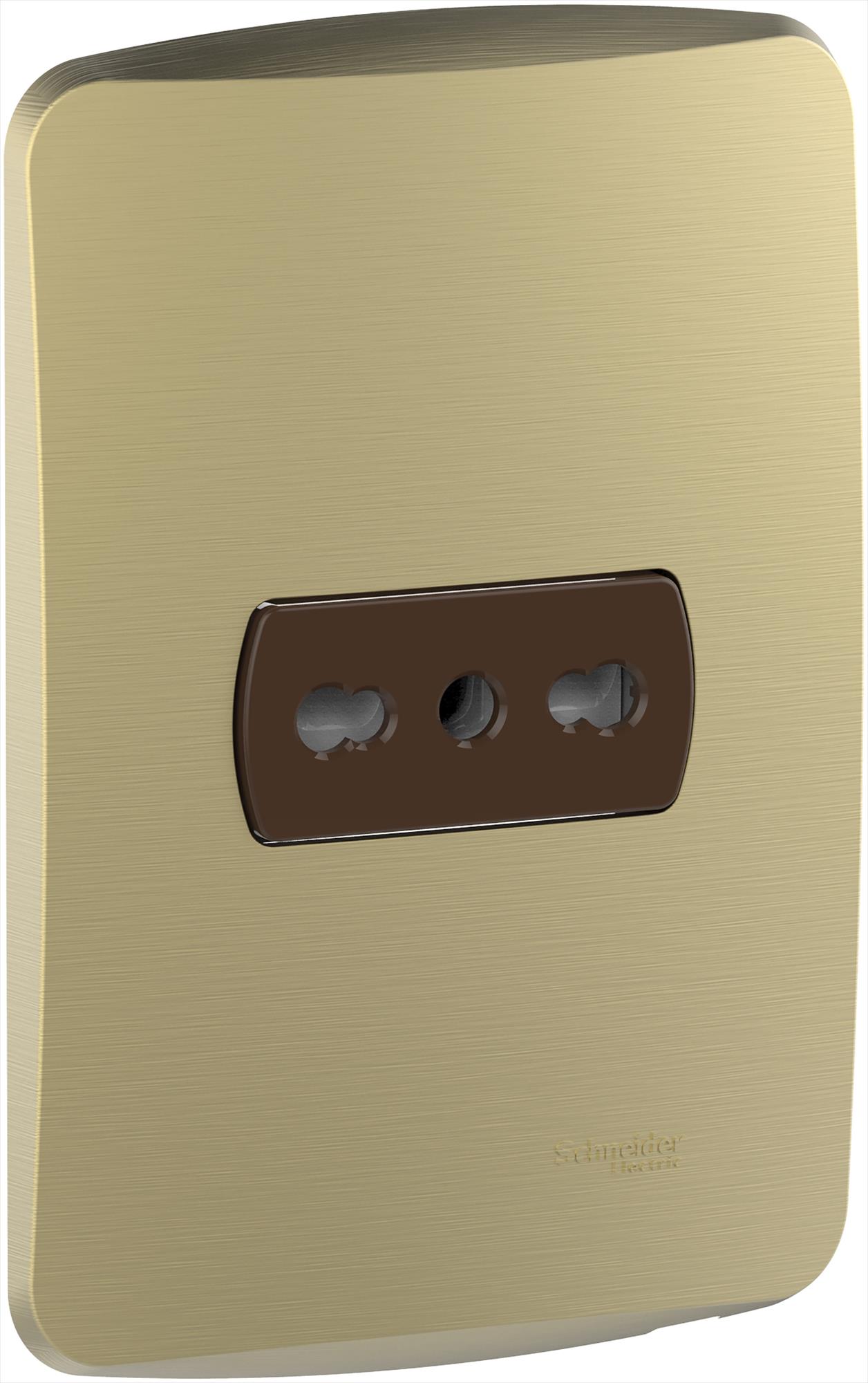 Placa Miluz Armada con Enchufe 2p+T 10/16A Dorado S3B60235 — Schneider Electric — Schneider Electric