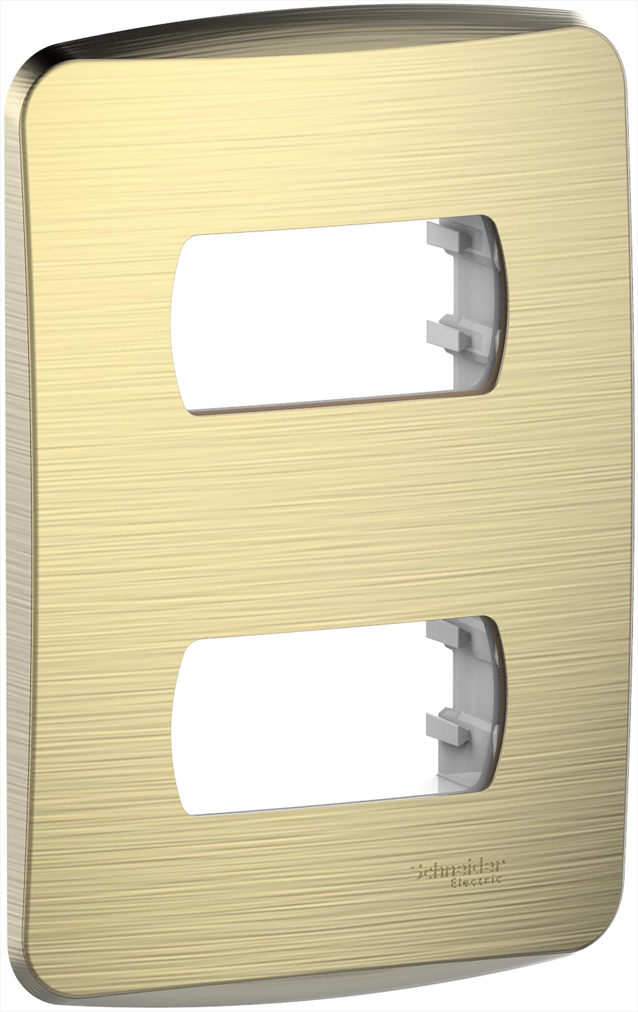 Placa 2 Puestos con Soporte Metal Bronce S3B77128 — Schneider Electric — Schneider Electric