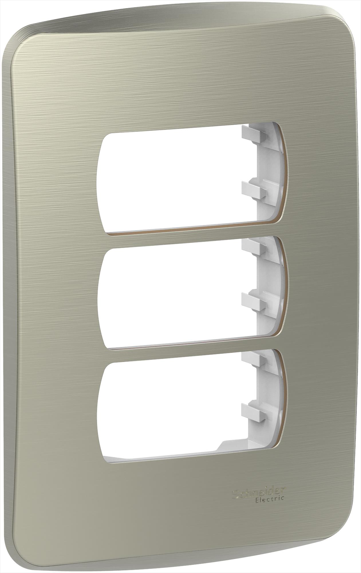 Placa 3 Puestos con Soporte Grafito S3B77137 — Schneider Electric — Schneider Electric