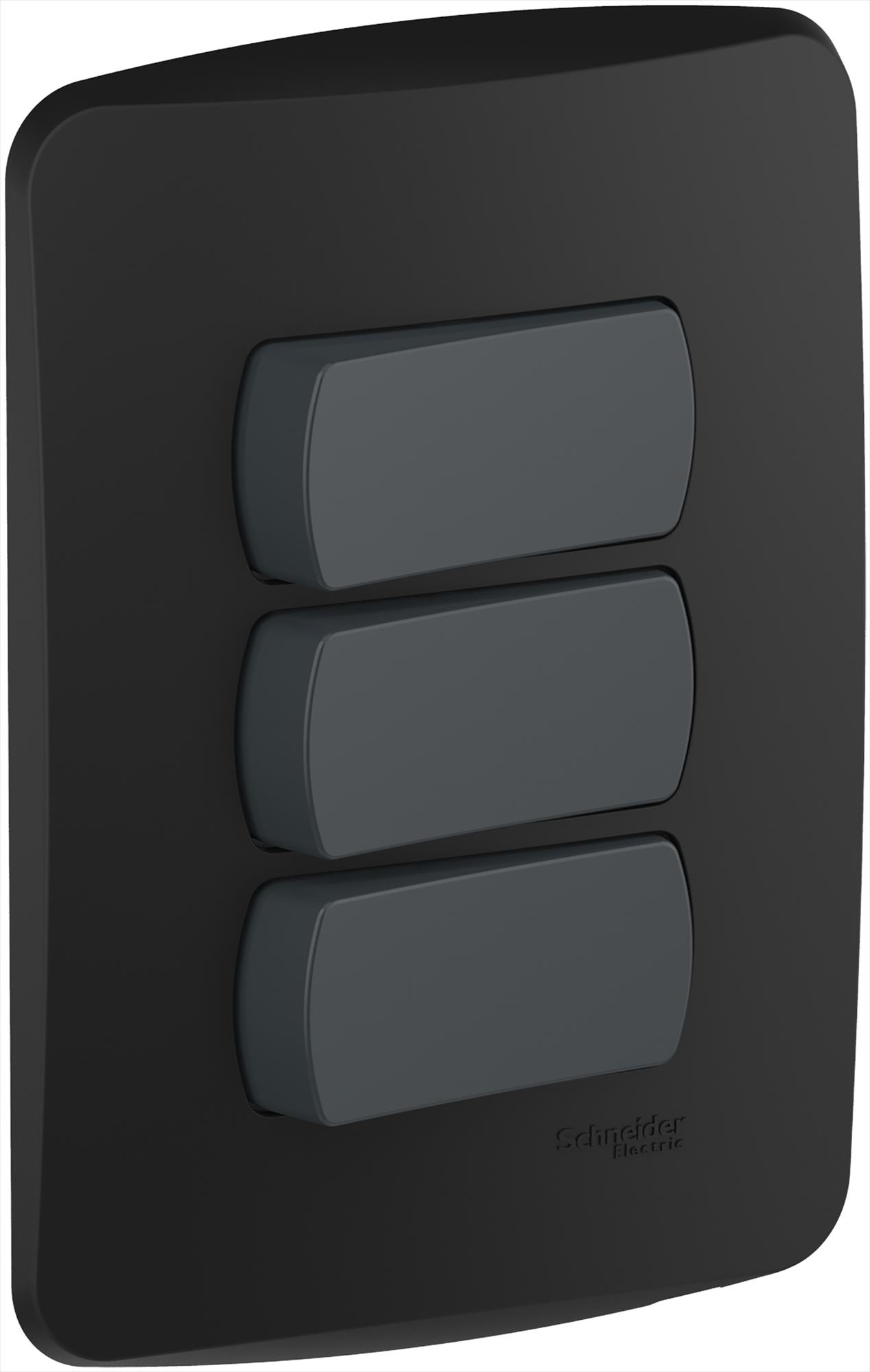 Placa Miluz Armada Interruptor Triple 9/32 16A 250V Grafito S3B62216 — Schneider Electric — Schneider Electric