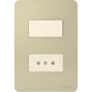 Placa Armada con Toma Corriente + Interruptor 9/12 Orion, Horizon Gold S713208234 — Schneider Electric — Schneider Electric