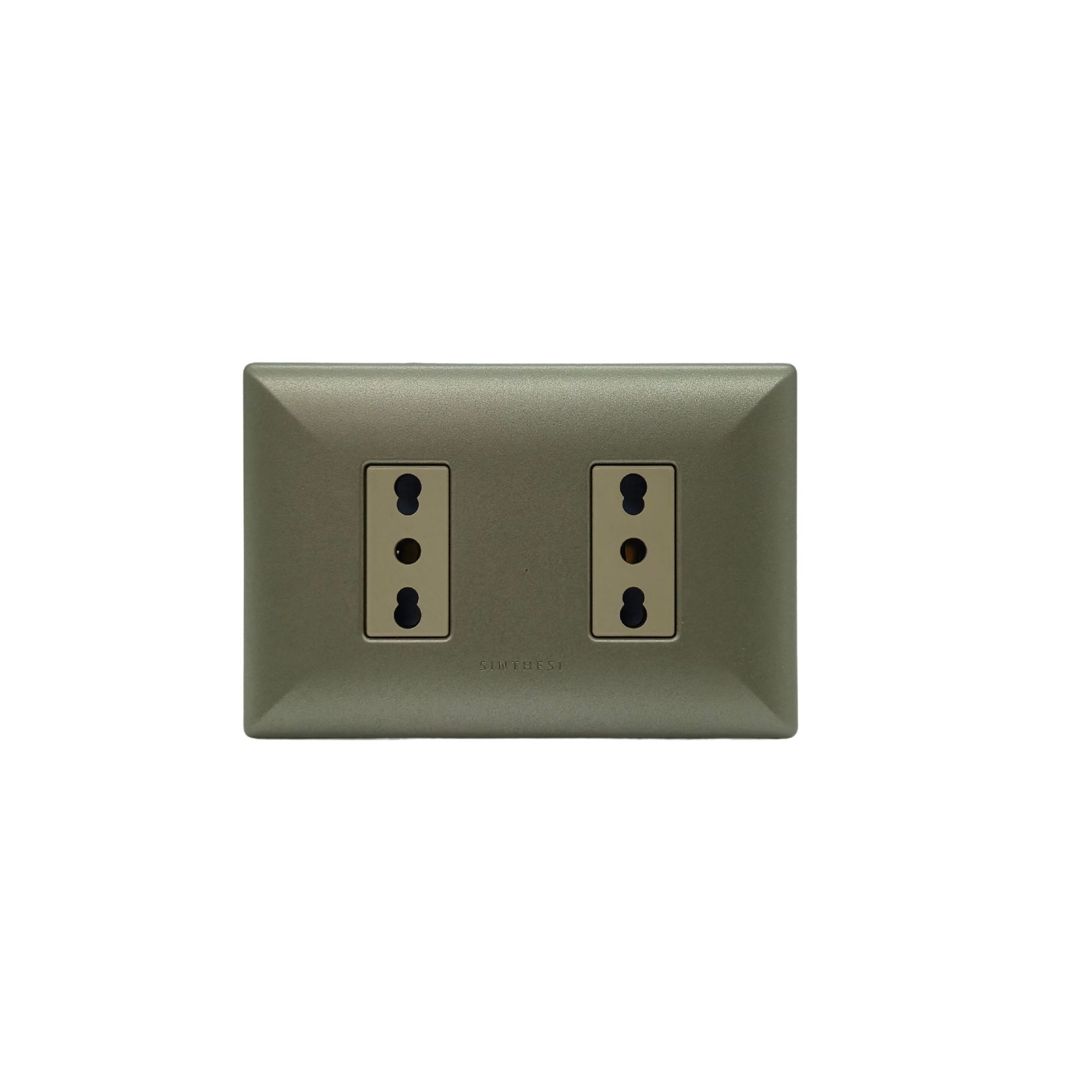 Placa Tomacorriente 10/16A Doble Arm. S17 ABS Champagne-beige 1795553 — Sinthesi — Sinthesi