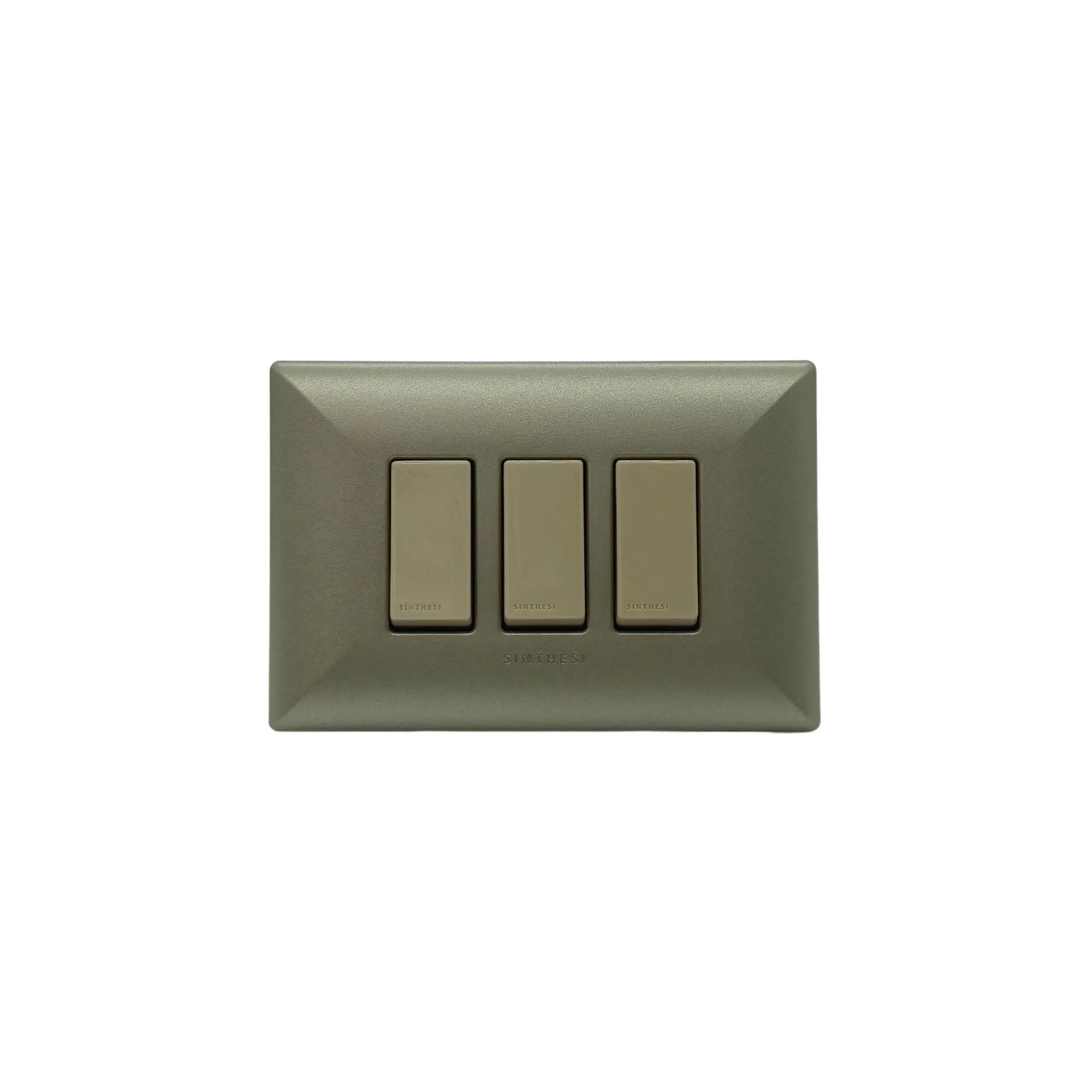 Placa Interruptor 9/12 1 Módulo Triple Arm. S17 ABS Champagne-beige 1793253 — Sinthesi — Sinthesi