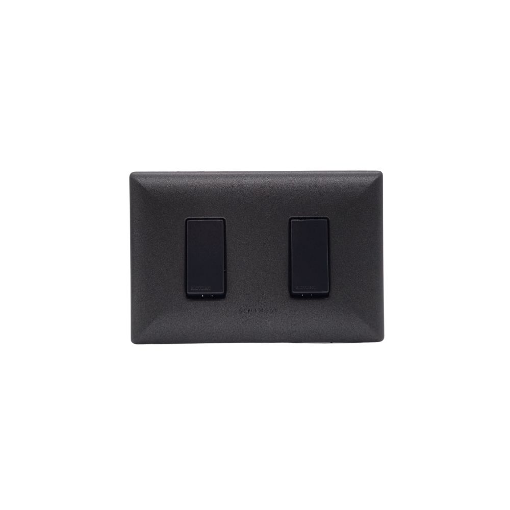 Placa Interruptor 9/12 1 Módulo Doble Armado S17 Grafito-noir 1793152 — Sinthesi — Sinthesi