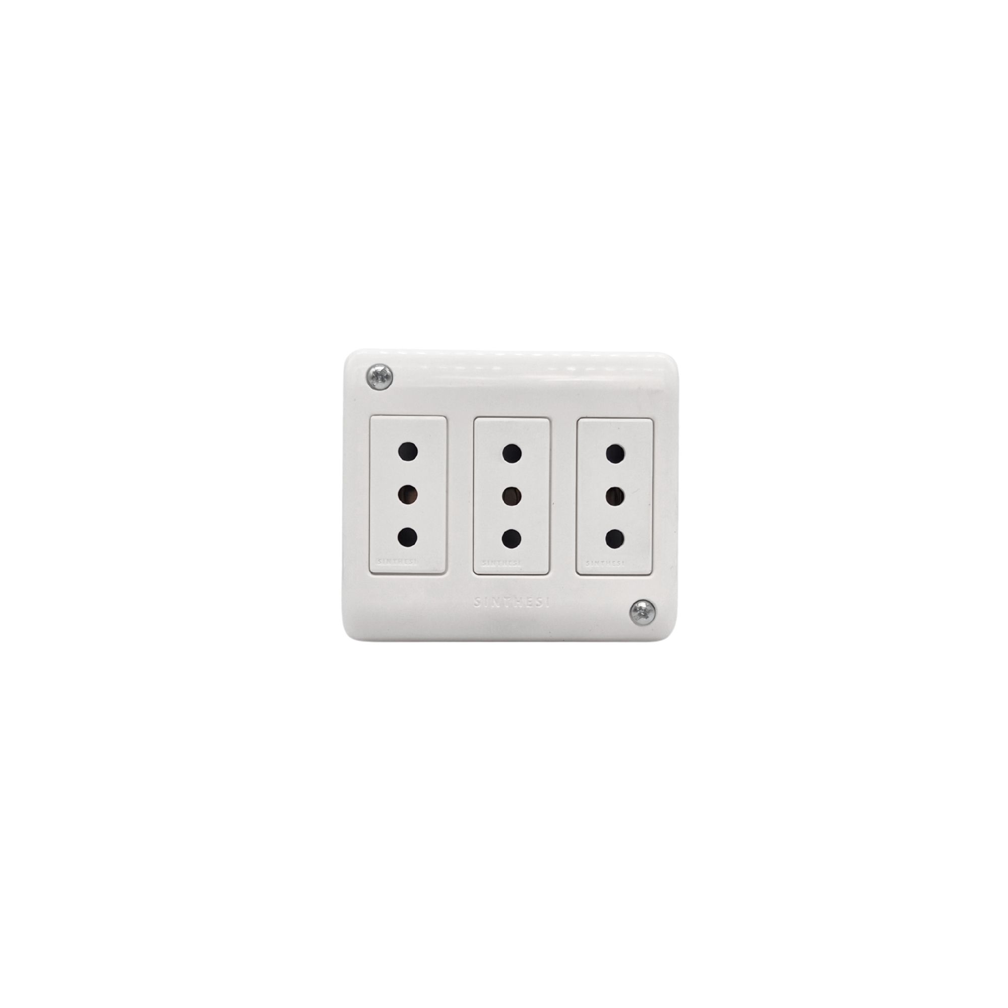 Casquete Tomacorriente 10A Triple Armado S17 Blanco 1791301 — Sinthesi — Sinthesi