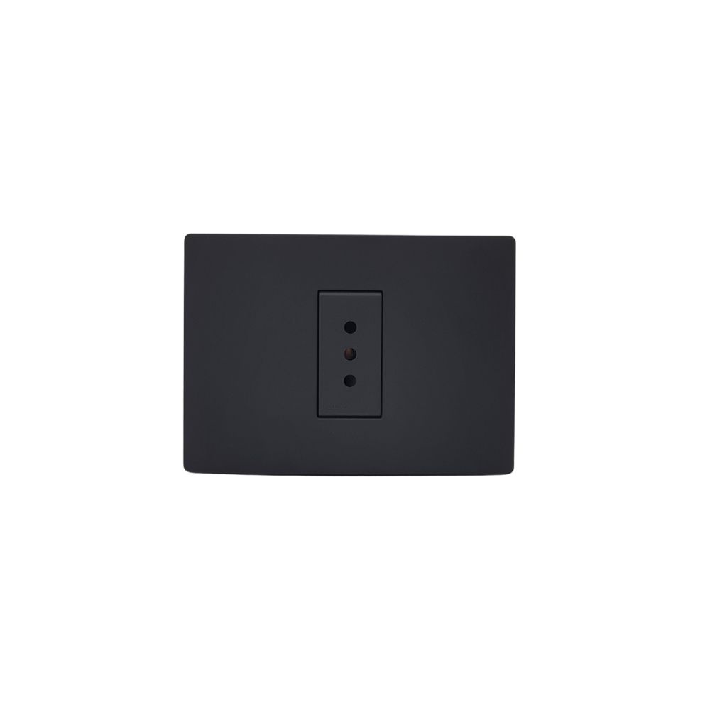Placa Tomacorriente 10A Simple Arm. S33 Noir Mate 3395126 — Sinthesi — Sinthesi