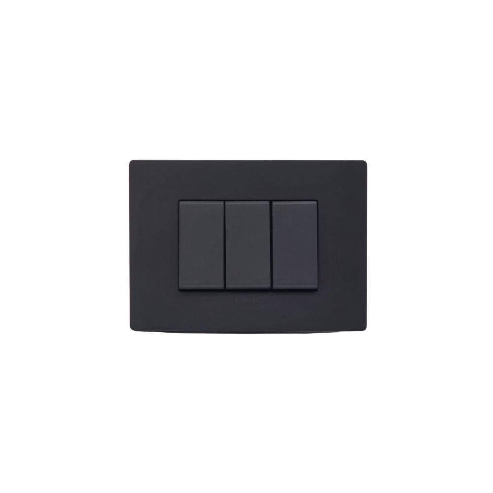 Interruptor 9/12 1 Módulo Triple Armado S33 Noir Mate 3393226 — Sinthesi — Sinthesi