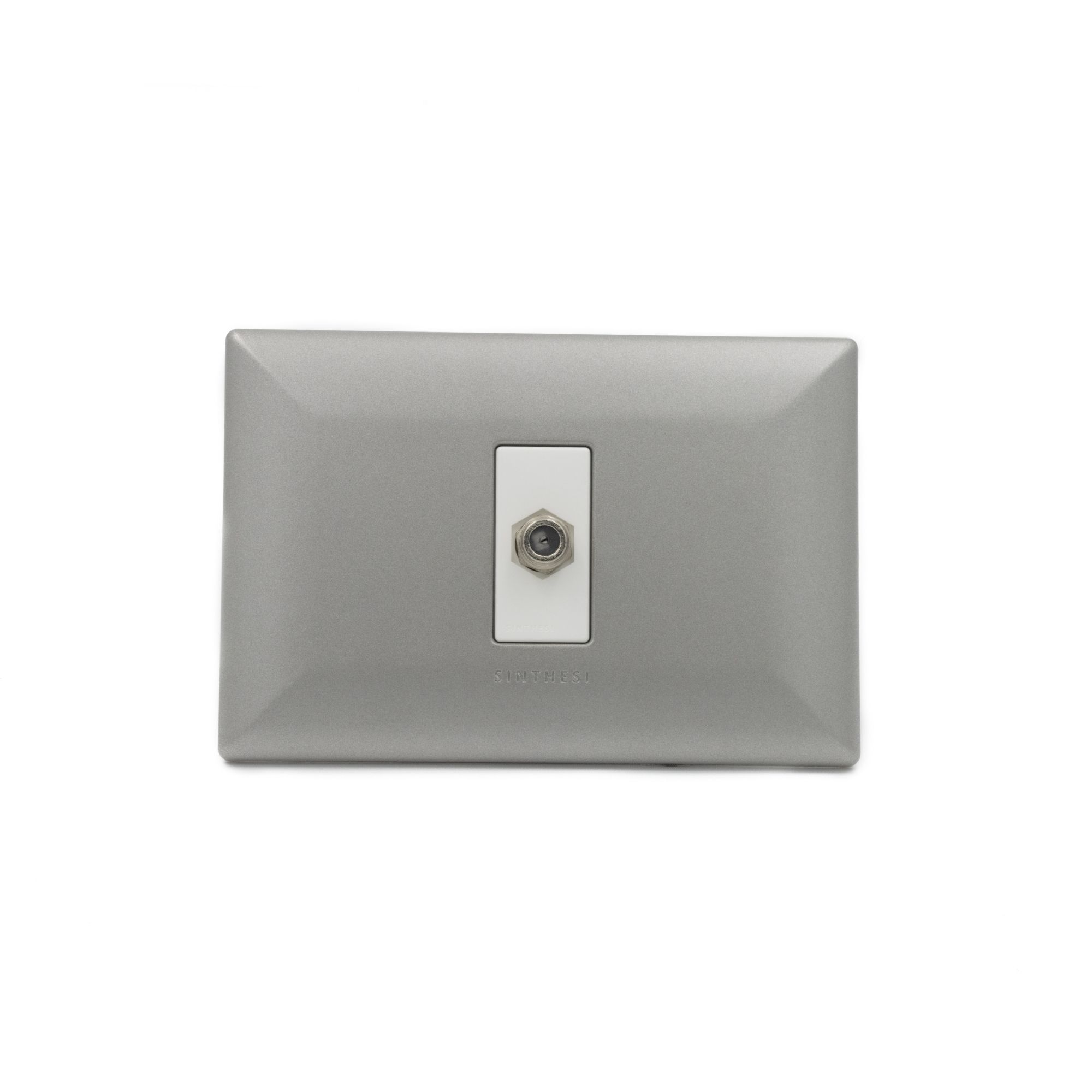 Placa Toma Coaxial TV SAT Arm. S17 ABS Nickel-blanco 1797254 — Sinthesi — Sinthesi